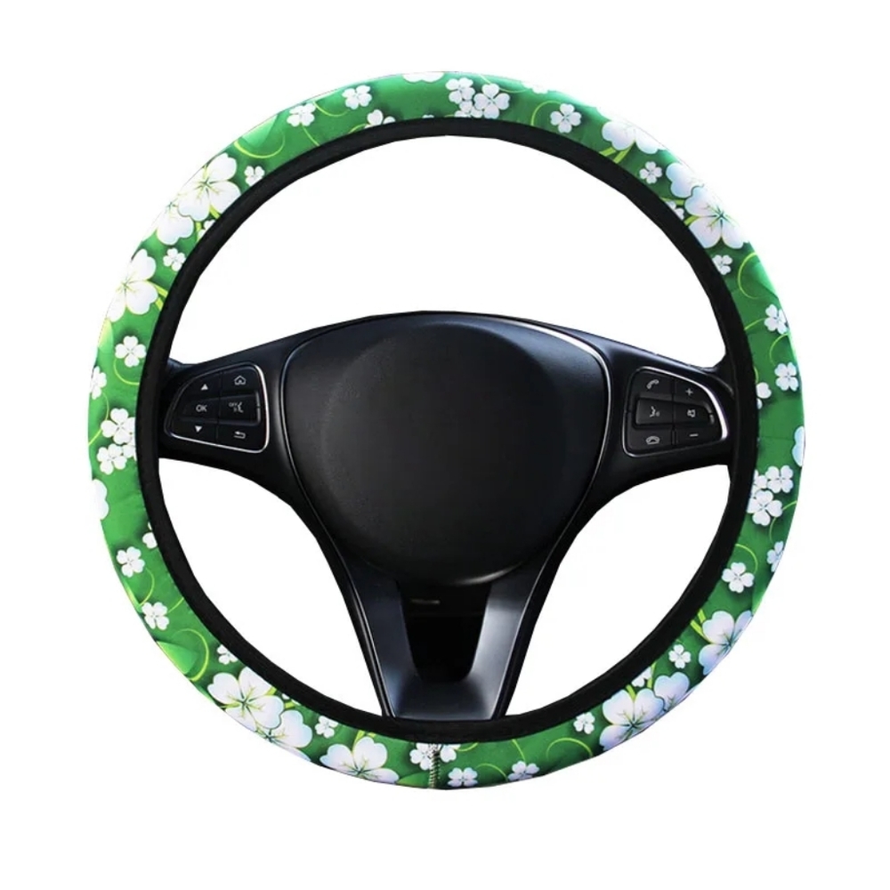 4 leaves clover lucky Steering wheel cover